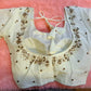 Kia Fashions Off-White Cotton Silk Hand Embroidered Readymade Blouse - Swadesiicart