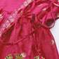 Ahalyaa Womens Pink Chanderi Printed Angrakha Style Tunic | Swadesiicart