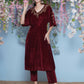 Joban Fashion Maroon Hand Embellished Coord Set - Swadesiicart