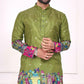 Anaita Green Dola Silk Straight Kurta With Foil Work