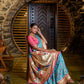 Vishnu Weaves Women's Firozi Paithani Silk Zari Woven Saree with Unstitched Blouse - Swadesiicart