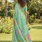 Shree Shyam Fashion Sea Green Linen Cotton Saree