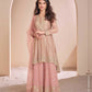 Anaita Peach Georgette Readymade Suit with Codding Dori & Sequence Work