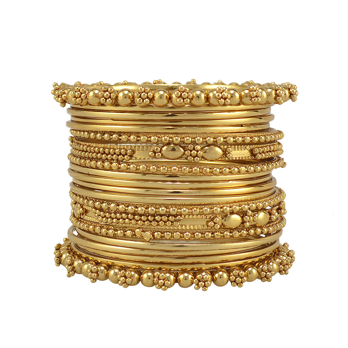 Gold-Polished Alloy Gold Trendy Bangle Set - The Pari - The Pari - Dinesh Associates