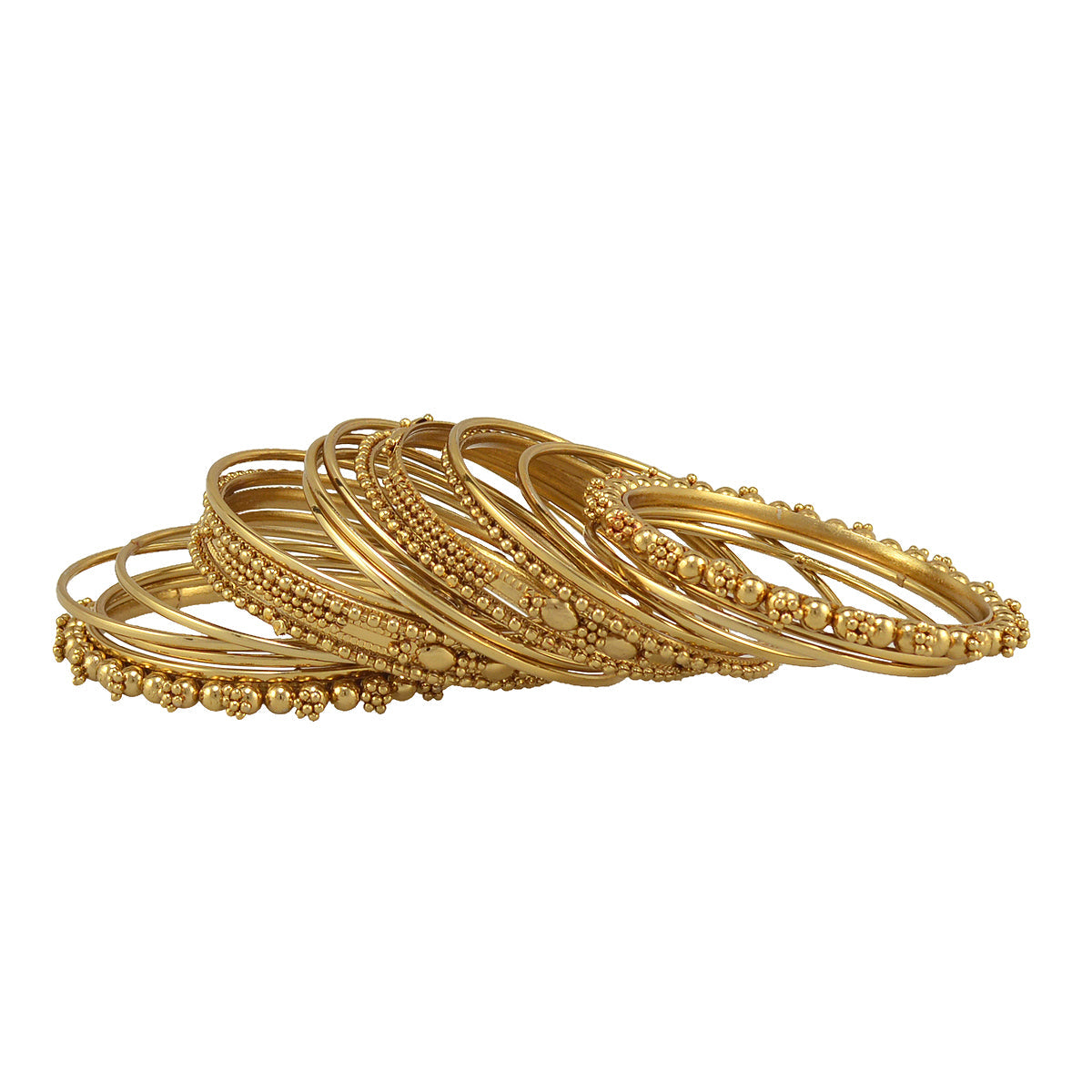 Gold-Polished Alloy Gold Trendy Bangle Set - The Pari - Swadesiicart