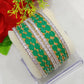 Gold-Polished Alloy Designer Green Combo Of Ad Bangles - The Pari - The Pari - Dinesh Associates