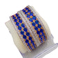 Gold-Polished Alloy Designer Blue Combo Of Ad Bangles - The Pari - Swadesiicart