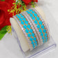 Gold-Polished Alloy Designer Sky Blue Combo Of Ad Bangles - The Pari - The Pari - Dinesh Associates