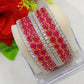 Gold-Polished Alloy Designer Ruby Combo Of Ad Bangles - The Pari - The Pari - Dinesh Associates
