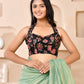 Amodini Designer Studio Embroidered Black Halter-Neck Designer Blouse