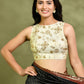 Amodin Designer Studio Golden Tissue Floral Cutdana Padded Blouse