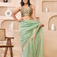 Amodini Designer Studio Kashi Banarsi Black Sleeveless Padded Blouse