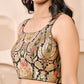 Amodini Designer Studio Kashi Banarsi Black Sleeveless Padded Blouse