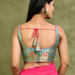 Amodini Designer Studio Kashi Banarsi Blue Sleeveless Padded Blouse