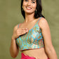 Amodini Designer Studio Kashi Banarsi Blue Sleeveless Padded Blouse