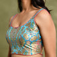 Amodini Designer Studio Kashi Banarsi Blue Sleeveless Padded Blouse