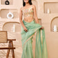 Amodini Designer Studio Kashi Banarsi Gold Sleeveless Padded Blouse