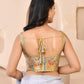 Amodini Designer Studio Kashi Banarsi Grey Sleeveless Padded Blouse
