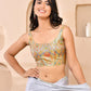 Amodini Designer Studio Kashi Banarsi Grey Sleeveless Padded Blouse