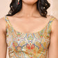 Amodini Designer Studio Kashi Banarsi Grey Sleeveless Padded Blouse