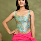 Amodini Designer Studio Kashi Banarsi Corset Style Blue Blouse