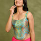 Amodini Designer Studio Kashi Banarsi Corset Style Blue Blouse