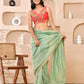 Amodini Designer Studio Paisley Zari Embroidery Pink Sleeveless Padded Blouse