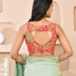 Amodini Designer Studio Paisley Zari Embroidery Pink Sleeveless Padded Blouse