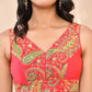 Amodini Designer Studio Paisley Zari Embroidery Pink Sleeveless Padded Blouse