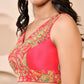 Amodini Designer Studio Paisley Zari Embroidery Pink Sleeveless Padded Blouse