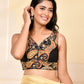 Amodini Designer Studio Paisley Zari Embroidery Black Sleeveless Padded Blouse