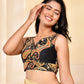 Amodini Designer Studio Paisley Zari Embroidery Black Sleeveless Padded Blouse