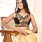 Amodini Designer Studio Paisley Zari Embroidery Black Sleeveless Padded Blouse