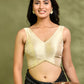 Amodini Designer Studio Golden Brocade Sleeveless Padded Blouse