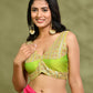 Amodini Designer Studio Lime Green Embroidered Sleeveless Padded Blouse