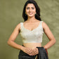Amodini Designer Studio Ivory Mirror Work Sleeveless Padded Blouse