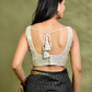 Amodini Designer Studio Ivory Mirror Work Sleeveless Padded Blouse