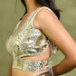 Amodini Designer Studio Gold Mirror-Embellished Sleeveless Padded Blouse