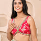 Amodini Designer Studio Pink Banarsi Sleeveless Padded Blouse