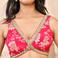 Amodini Designer Studio Pink Banarsi Sleeveless Padded Blouse