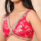 Amodini Designer Studio Pink Banarsi Sleeveless Padded Blouse
