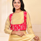 Amodini Designer Studio Pink Banarsi Jacket With Golden Blouse - Swadesiicart