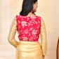 Amodini Designer Studio Pink Banarsi Jacket With Golden Blouse - Swadesiicart