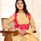 Amodini Designer Studio Pink Banarsi Jacket With Golden Blouse - Swadesiicart