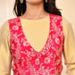 Amodini Designer Studio Pink Banarsi Jacket With Golden Blouse - Swadesiicart