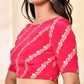 Amodini Designer Studio Pink Banarsi Lehriya Padded Blouse