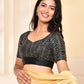 Amodini Designer Studio Black Golden Sequined Padded Blouse