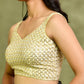 Amodini Designer Studio Golden Pearl Cutdana Sleeveless Padded Blouse