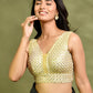 Amodini Designer Studio Golden Pearl Cutdana Sleeveless Padded Blouse