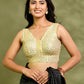 Amodini Designer Studio Golden Pearl Cutdana Sleeveless Padded Blouse